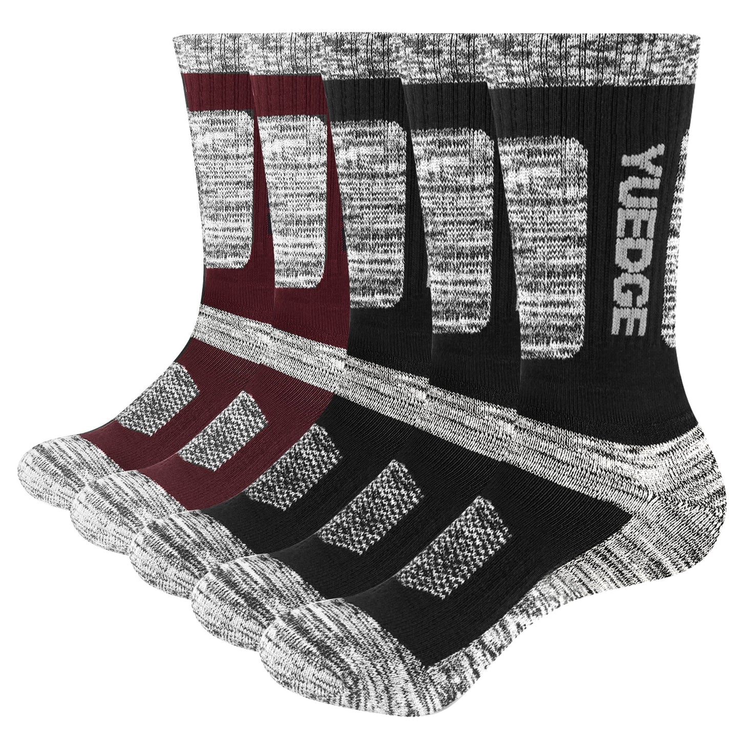 Men's Work Cushioned Cotton Socks 5pk (Size EU36-46 EU) Moisture Wick