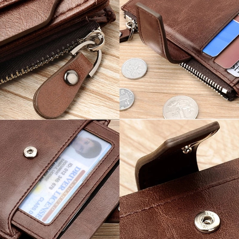 Men's Leather RFID Blocking Wallet - Large