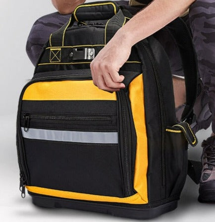 Rigid base fifo toolbag backpack