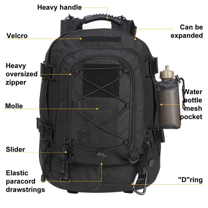 Extra Large 60L Tactical Backpack – Fly Out Day