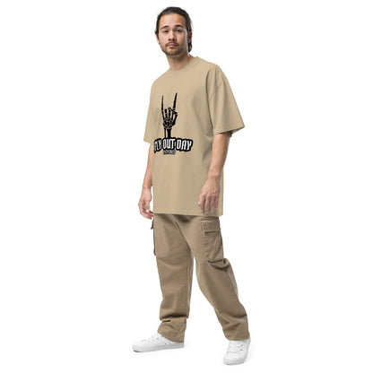 Fly Out Day - Horns Oversized T-Shirt Faded Khaki